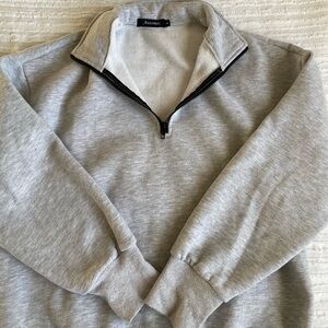 Oversized grey half zip hoodie